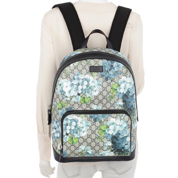 blue flower gucci backpack